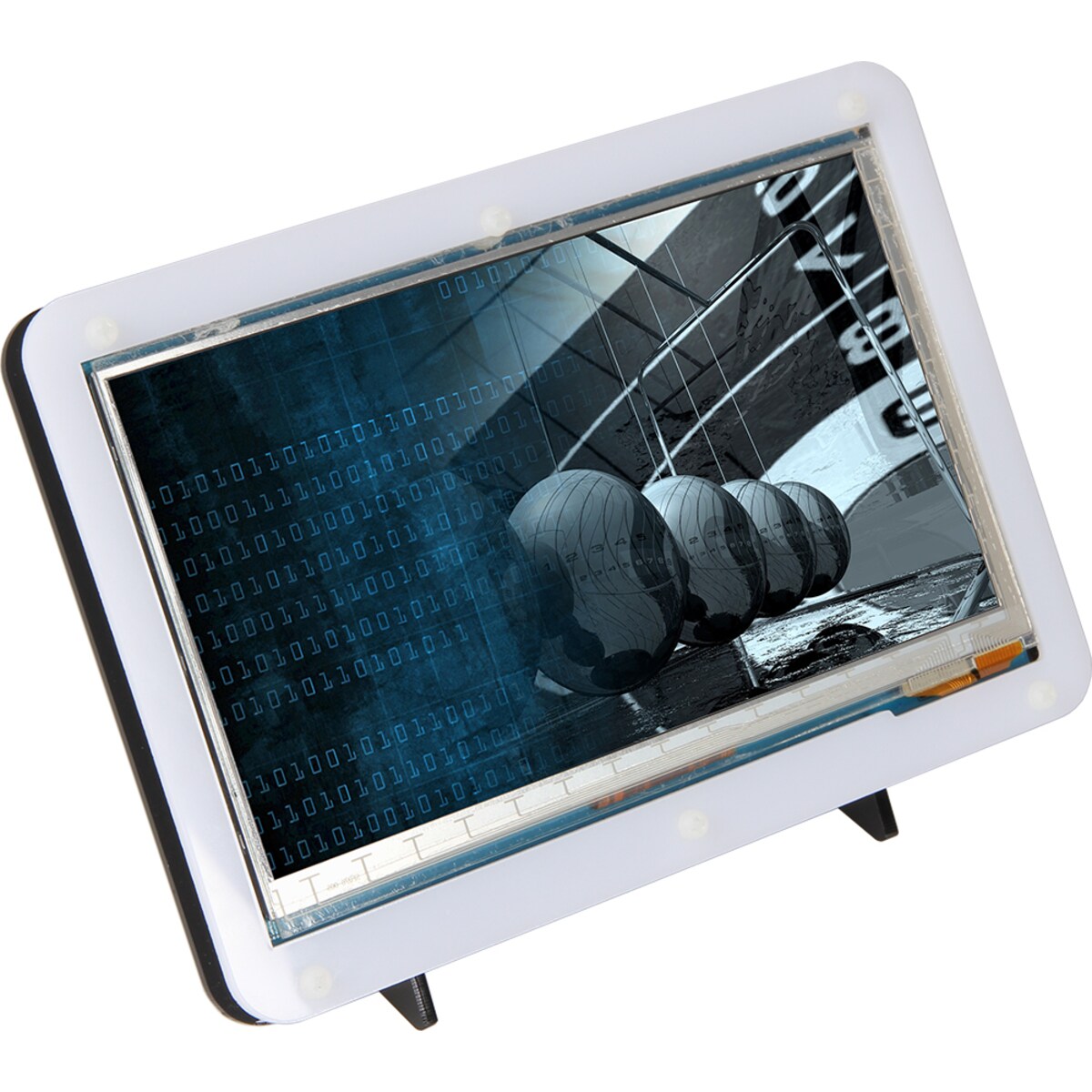 Acrylgehäuse weiß mit Platz für das 7"-LCD und das Raspberry Pi Modelle B+, 2B, 3B, 3B+, 4B Acrylgehäuse weiß mit Platz für das 7"-LCD und das Raspberry Pi Modelle B+, 2B, 3B, 3B+, 4B