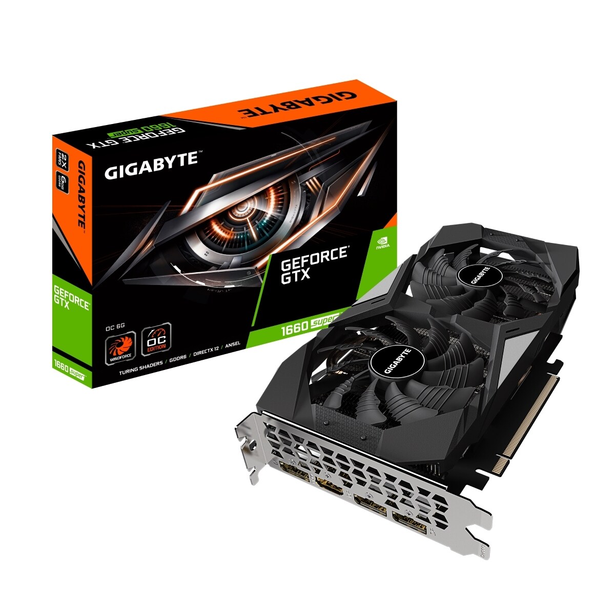 Gigabyte GeForce GTX 1660 SUPER OC 6G 6GB GDDR6 Grafikkarte - 3x DisplayPort/HDMI Gigabyte GeForce GTX 1660 SUPER OC 6G 6GB GDDR6 Grafikkarte - 3x DisplayPort/HDMI