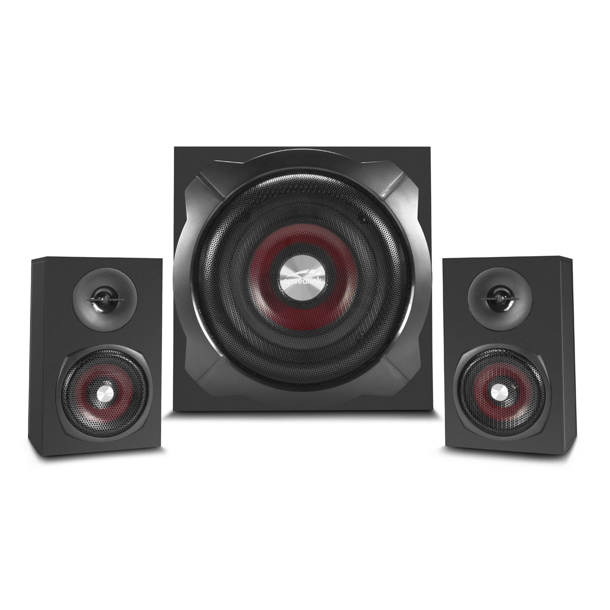 Speedlink GRAVITY 2.1 Subwoofer System, Bluetooth, Holzgehäuse liefert intensive Bässe und hohes Klangvolumen, Separate Tischfernbedienung Speedlink GRAVITY 2.1 Subwoofer System, Bluetooth, Holzgehäuse liefert intensive Bässe und hohes Klangvolumen, Separate Tischfernbedienung