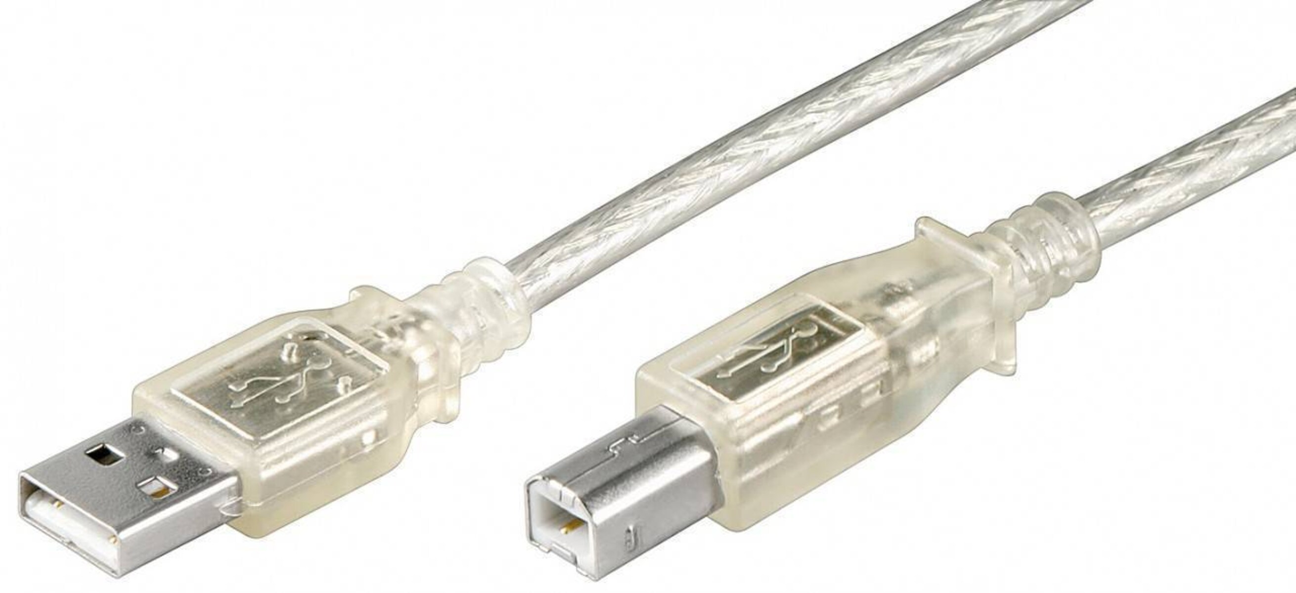 Goobay Cable USB 2.0 Hi-Speed de 1,8 m, transparente Conector USB 2.0 (tipo A) &gt; Conector USB 2.0 (tipo B)