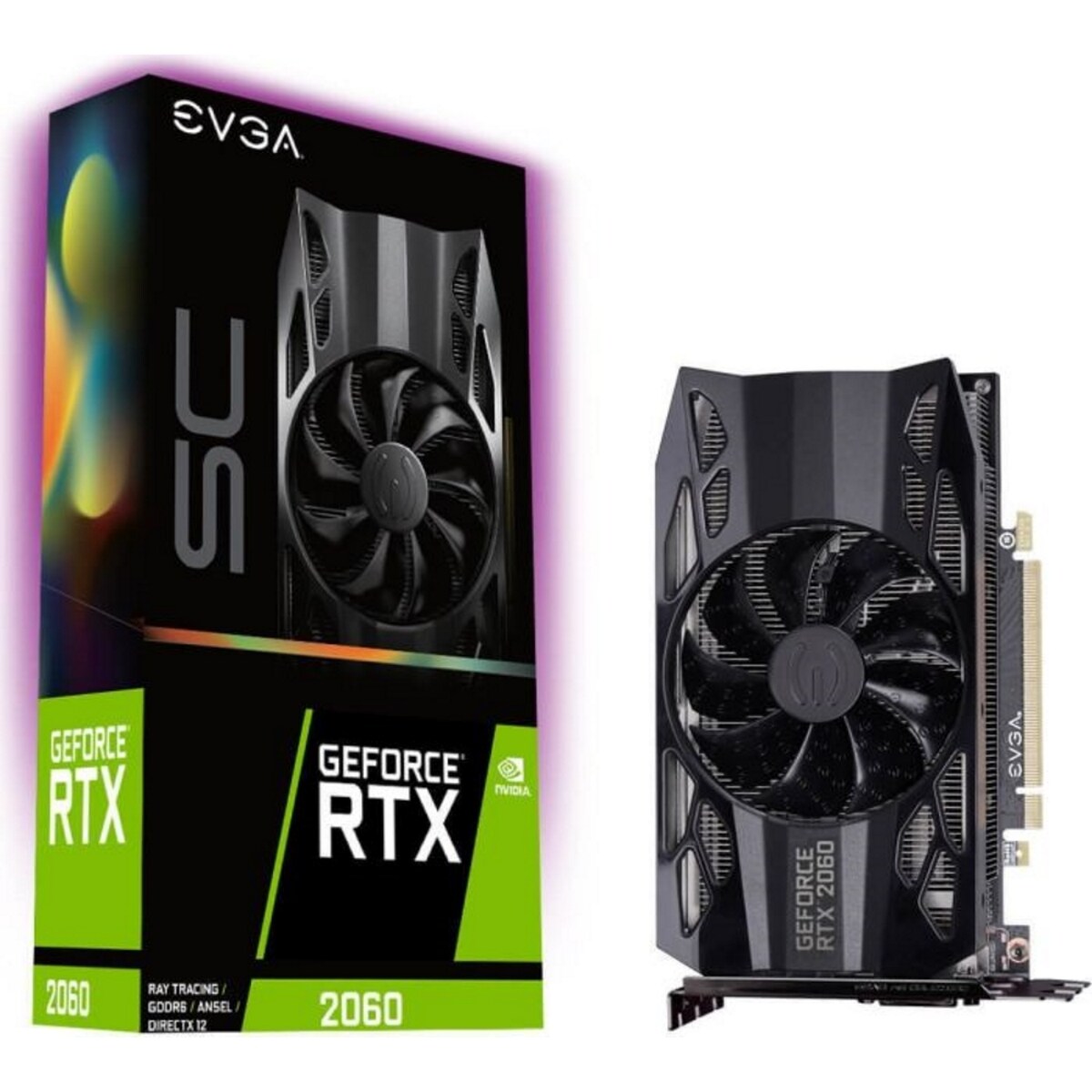 EVGA GeForce RTX 2060 SC Gaming 6GB GDDR6 Grafikkarte - DisplayPort/HDMI/DVI EVGA GeForce RTX 2060 SC Gaming 6GB GDDR6 Grafikkarte - DisplayPort/HDMI/DVI