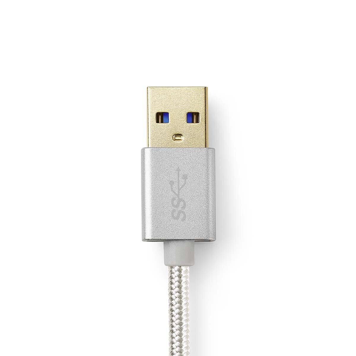 Cable USB Nedis | USB 3.2 Gen 1 | USB-A macho | USB-C™ macho | 5 Gbps | Dorado | 1,00 m | redondo | trenzado / nylon | aluminio | embalaje wi