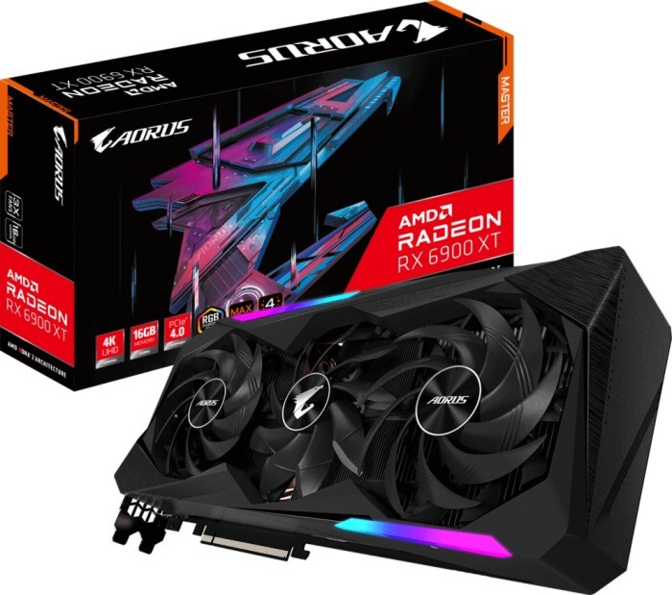 GIGABYTE AORUS Radeon RX 6900 XT Master 16G Grafikkarte - RDNA 2, GDDR6, 2x DisplayPort, 2x HDMI 2.1 GIGABYTE AORUS Radeon RX 6900 XT Master 16G Grafikkarte - RDNA 2, GDDR6, 2x DisplayPort, 2x HDMI 2.1