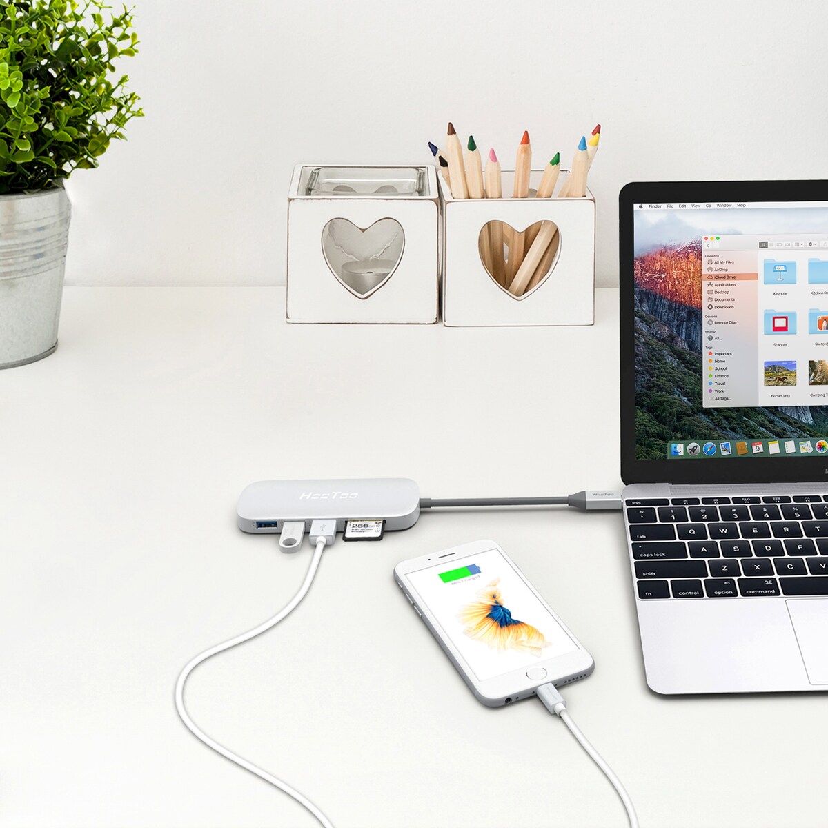 HooToo HT-UC003, USB-C Hub, Silber HooToo HT-UC003, USB-C Hub, Silber