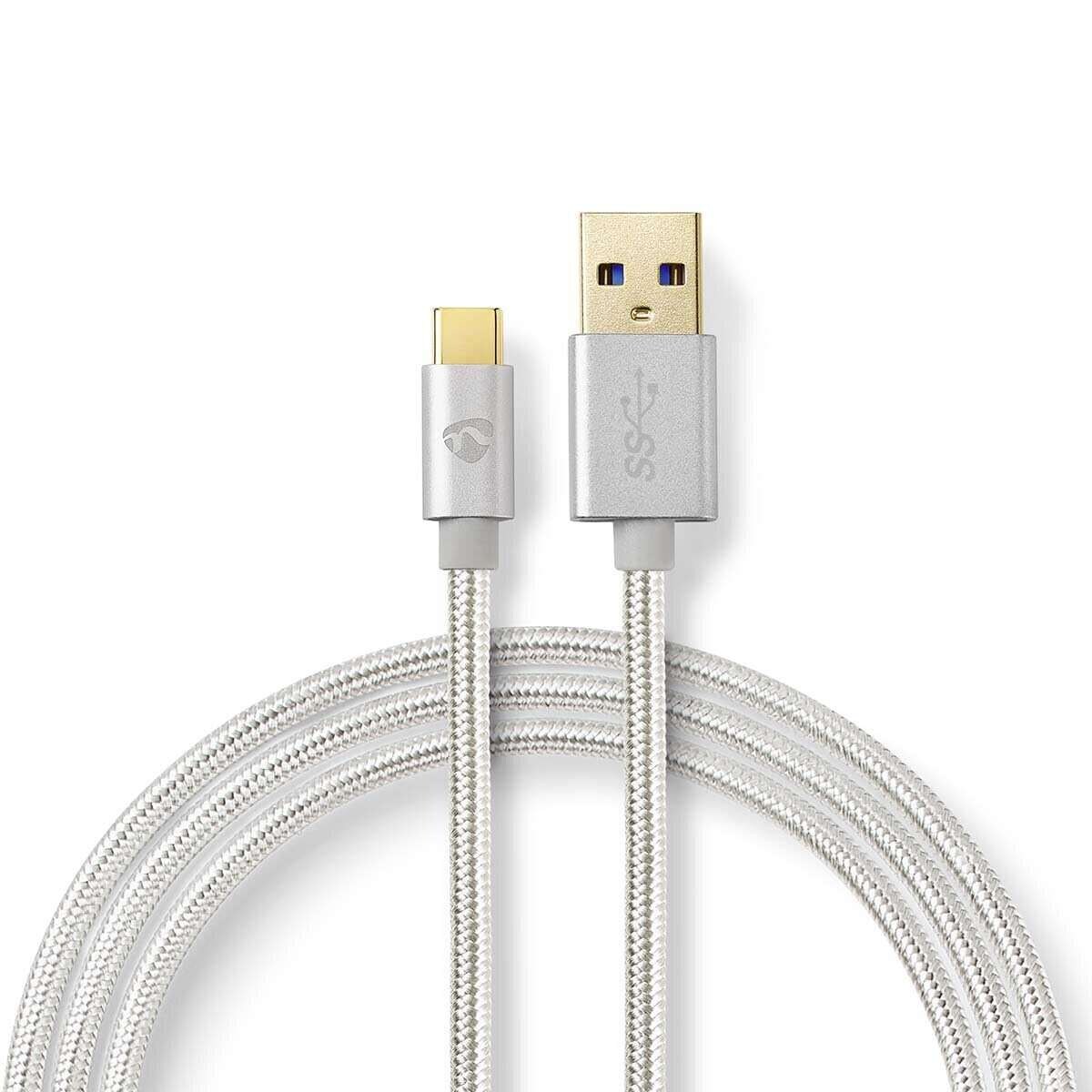 Cable USB Nedis | USB 3.2 Gen 1 | USB-A macho | USB-C™ macho | 5 Gbps | Dorado | 1,00 m | redondo | trenzado / nylon | aluminio | embalaje wi